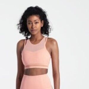 COPY - Lole  Quartz pink coral LIGHTLY padded wire free sports bra LSW4133 MEDI…